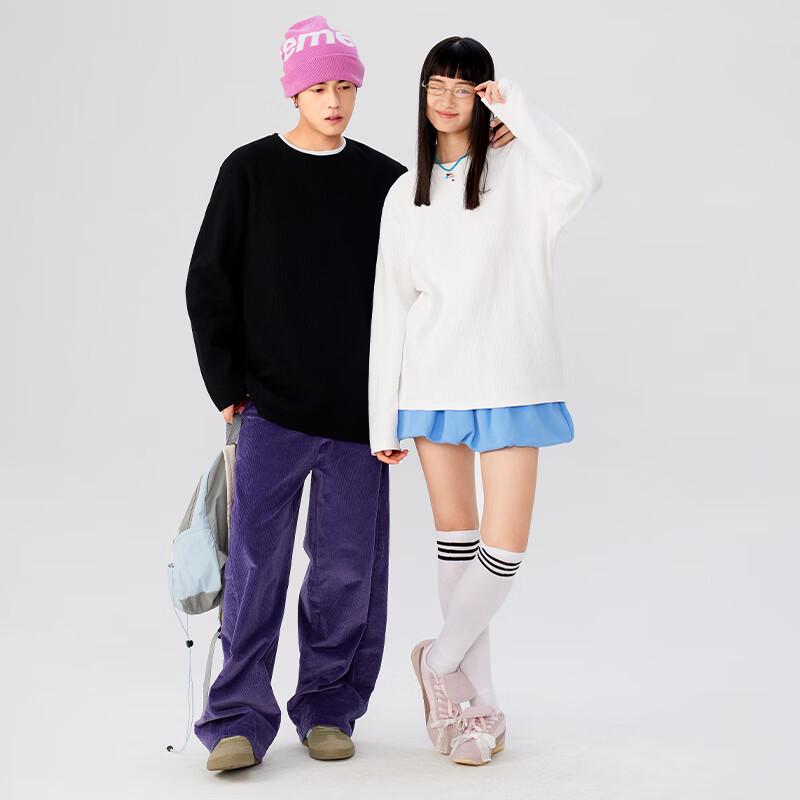 MINISO Men's Waffle Texture Long-Sleeve T-Shirt