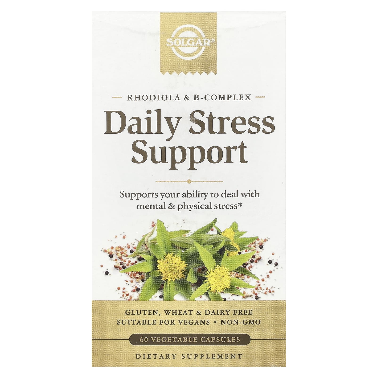 

Solgar, Daily Stress Support, Rhodiola and B-Complex, 60 Veggie Capsules