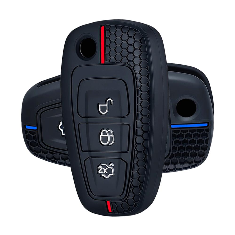 3 Button Silicone Car Remote Key Fob Cover Case For Ford Ranger C-Max S-Max Focus Mk3 Galaxy Mondeo Transit Tourneo Custom