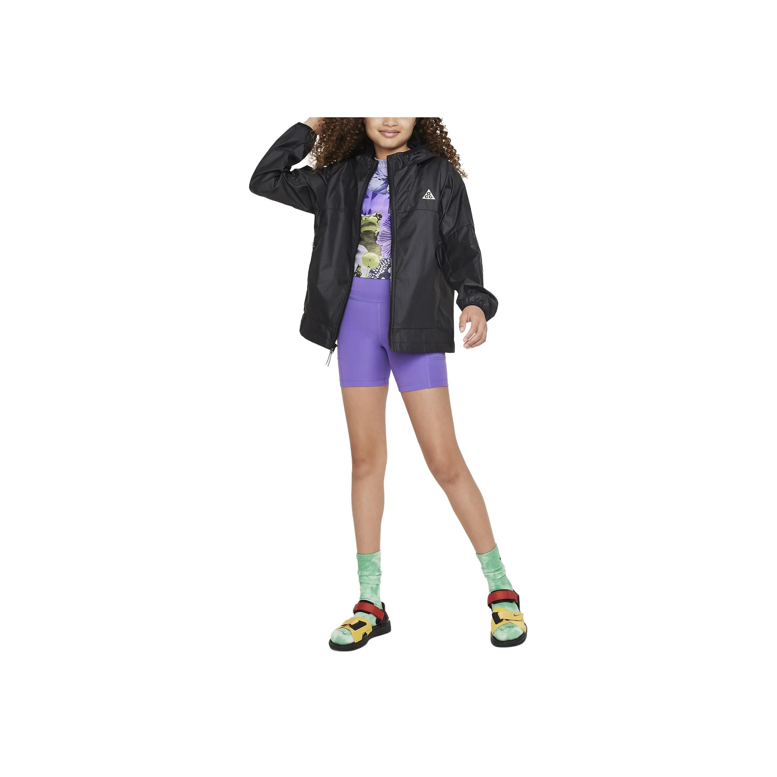 

Nike Solid Color Zipper Hooded Long Sleeve Jacket Kids jackets Black FD3149-010 XS