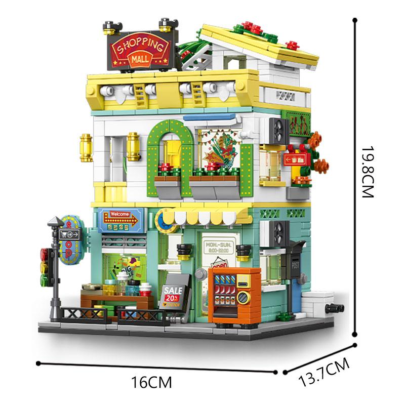 

Architectural Building Blocks Shopping Store Building Blocks Girls Toy City Series Assembly Puzzle Model Boys Toy Kids Gift