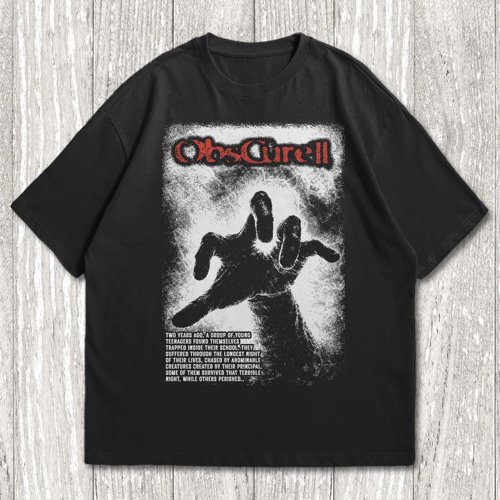 Obscure 2 The Aftermath T-Shirt - Survival Horror Video Game Tee - Retro Gaming Merch - Fallcreek University Horror Shirt - Gamer Gift XL