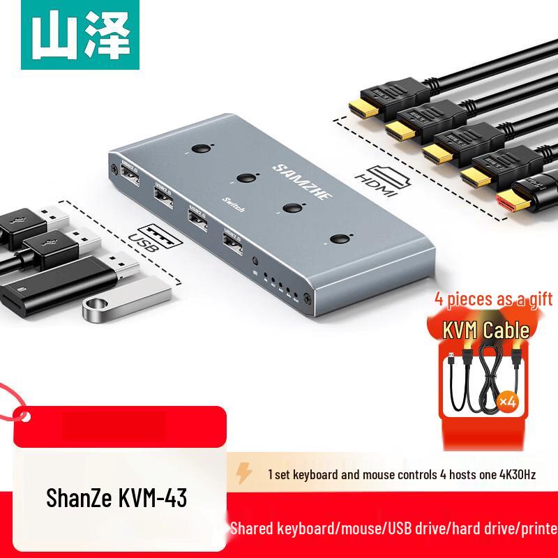 SAMZHE KVM-43 4K HDMI KVM Switch 4-in-1
