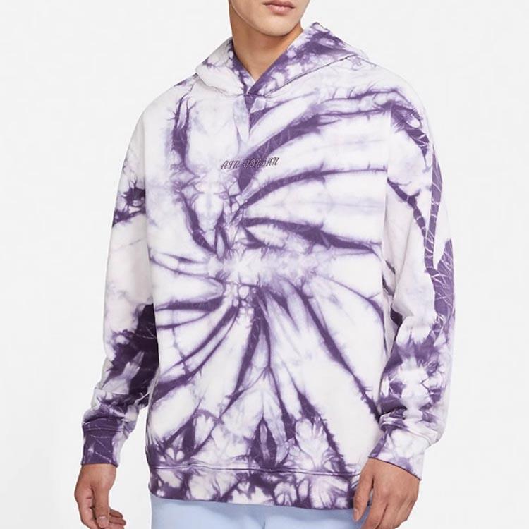 Pánská fialová sportovní mikina s kapucí Air Jordan Tie-Dye s velkým logem na zádech DR2647-135