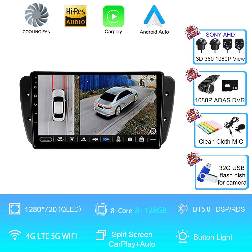 Android 14 Car Radio For Seat Ibiza MK4 6J SportCoupe Ecomotive Cupra 2009 2010 2011 2012 - 2016 QLED Screen Multimedia Player S