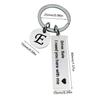 key valentines day key chain Custom A\-Z 26 Initials Letter Engrave Drive Safe I need you here with me car key