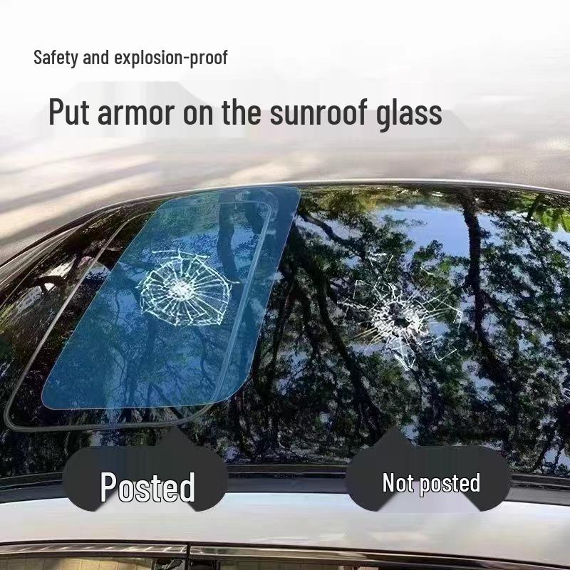 Black Crystal TPU Sunroof Ice Armor: Sun Protection & Heat Insulation Car Window Film with Explosion-proof Sunshade.