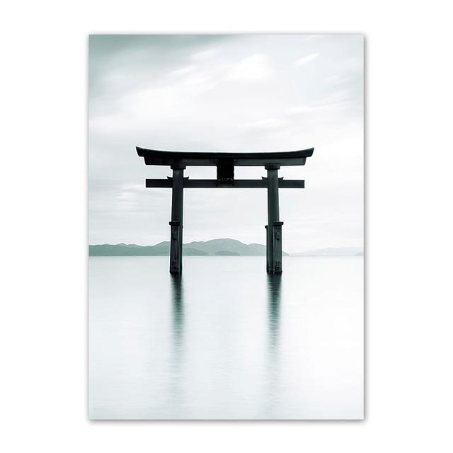 Nordic Posters and Prints For Wall Palm Tree Bird And Dolphin Beach Bridge Wall Art Canvas Painting For Living Room Decor