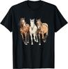 Three Galloping Horses Graphic Tee Men Casual Breathable Cotton Crew Neck T-Shirt