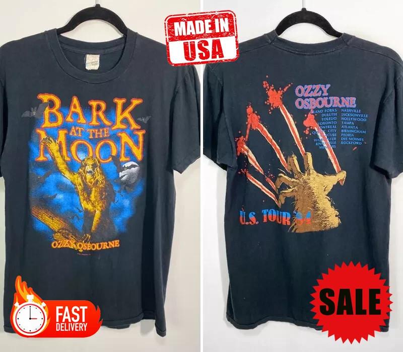 

Ozzy Osbourne Bark At The Moon 2 side Remake tshirt Reprint tee S5XL Unisex T-Shirt S