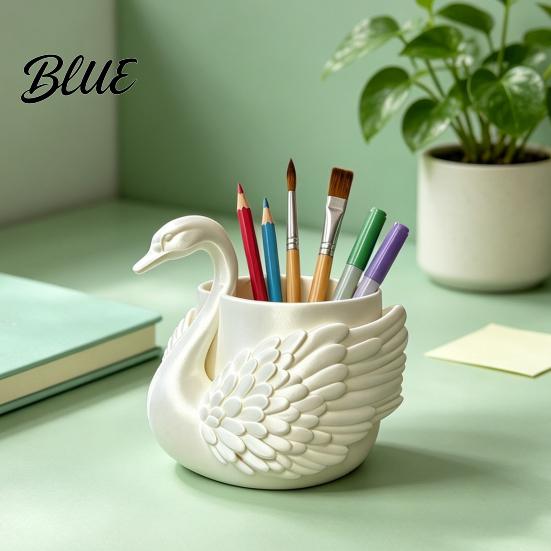 Professional Office Accessories Elegant Swan Pen Holder Durable PLA Pencil Organizer Decorative Large Desktop Clutter Organizer Capacity Container