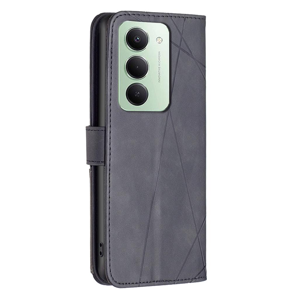 For Xiaomi Redmi 15 5G (Global) (169mm) Phone Case BINFEN COLOR Wallet Stand Geometry Imprinted Leather Cover