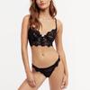 European & American Sexy Eyelash Lace Bra Set - French Cotton, U-Shaped for Beautiful Back & Small Chest Enhancement