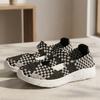 Summer Girl Mary Jane Sandals Lady Handmade Braid Sandals Women Black Weave Flat Shoes Plus Size