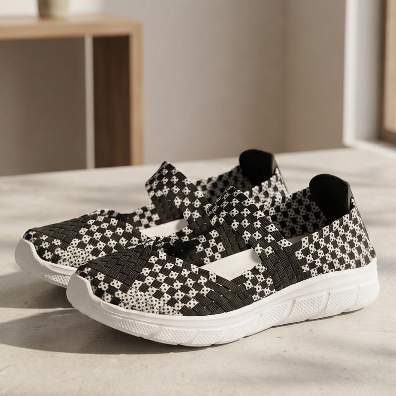 Summer Girl Mary Jane Sandals Lady Handmade Braid Sandals Women Black Weave Flat Shoes Plus Size