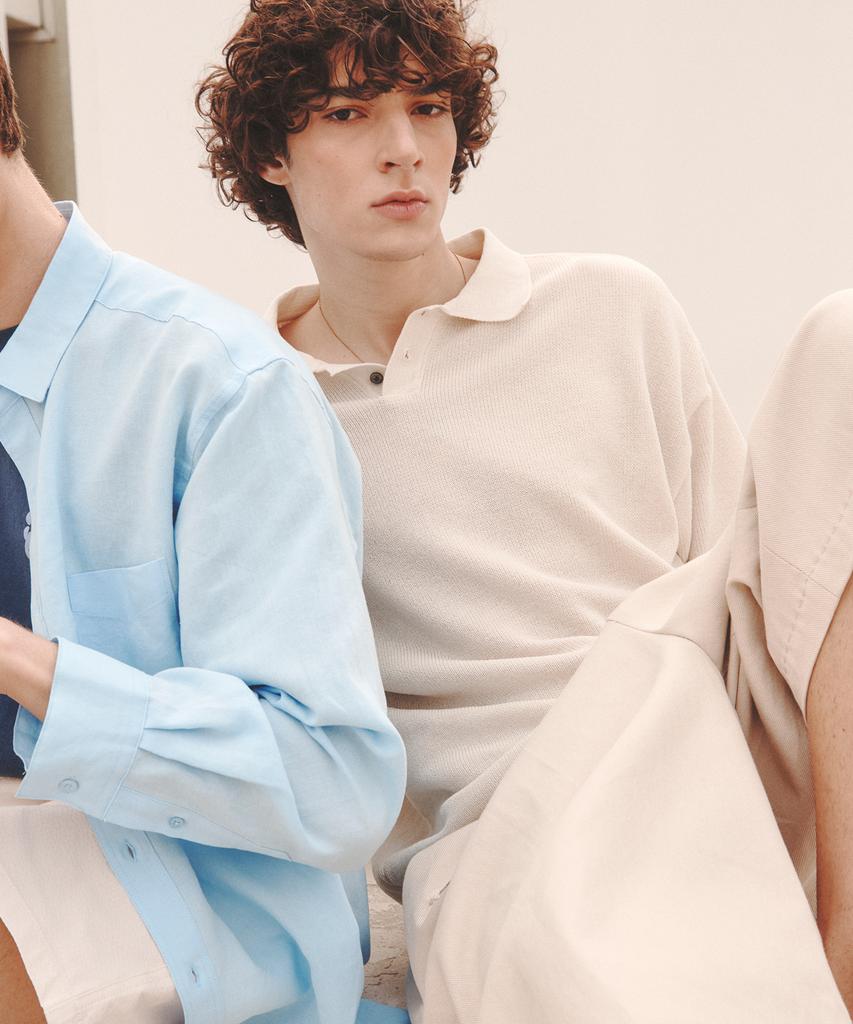 KNITTED Coolever Pk Short Sleeve Knit Tee Ivory