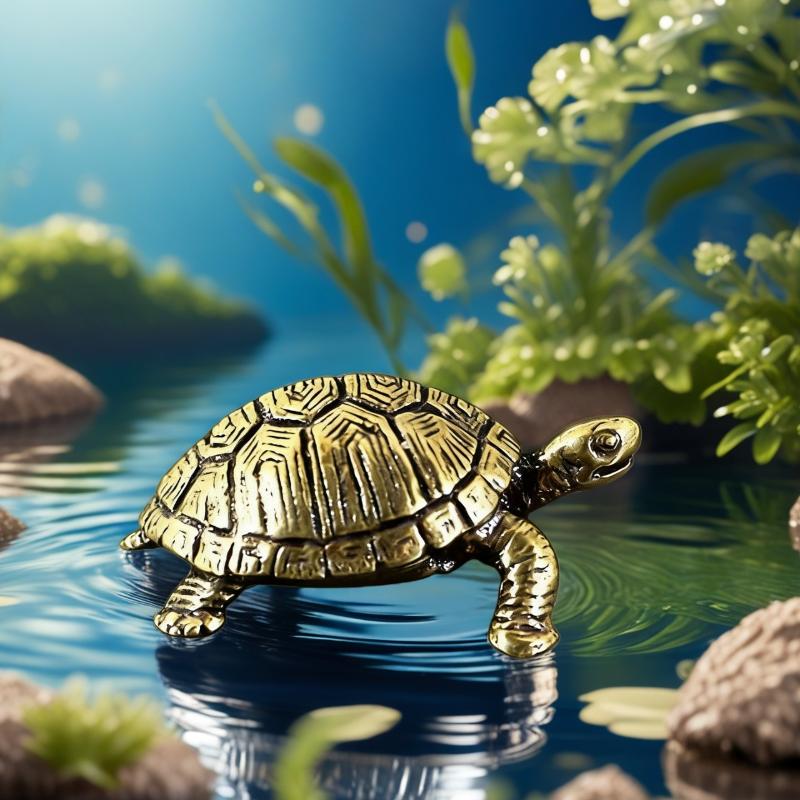 Socha želvy z čisté mědi Vintage mosazné želvové figurky Stolní ozdoby Feng Shui Miniatury Starožitné čaje Domácí mazlíčci Řemesla Dárky