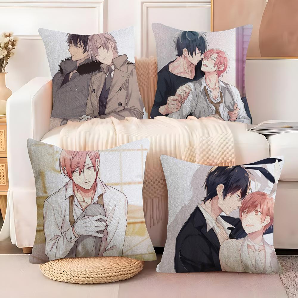 Loving Romantic 10 C-Count Pillow Case Anti-dustmite Pillow Invisible Zipper Silky Short Plush Sofa Cushion Cover