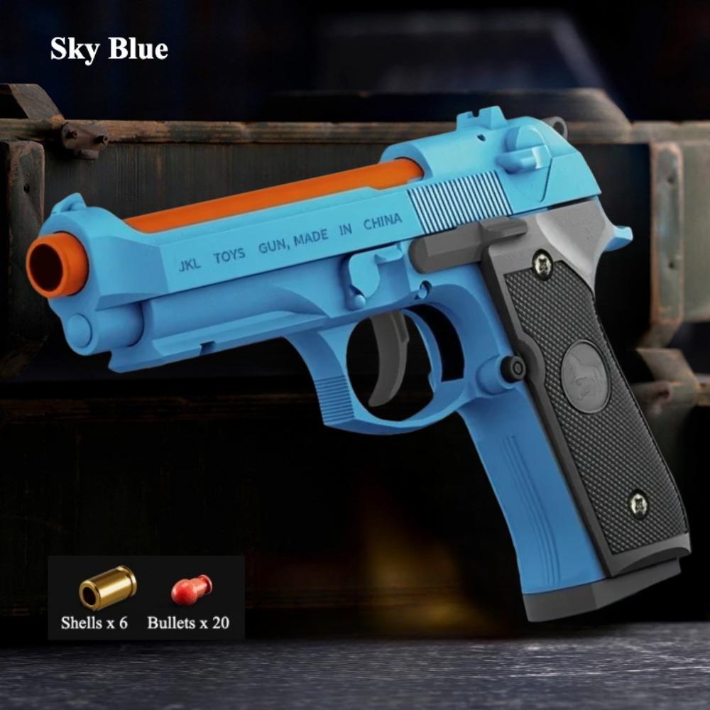 M92 2011 Игрушечный пистолет Образовательный пистолет Модель Непрерывная стрельба гильзами Запускатель мягких пуль Игры для стрельбы на улице для детей Подарок