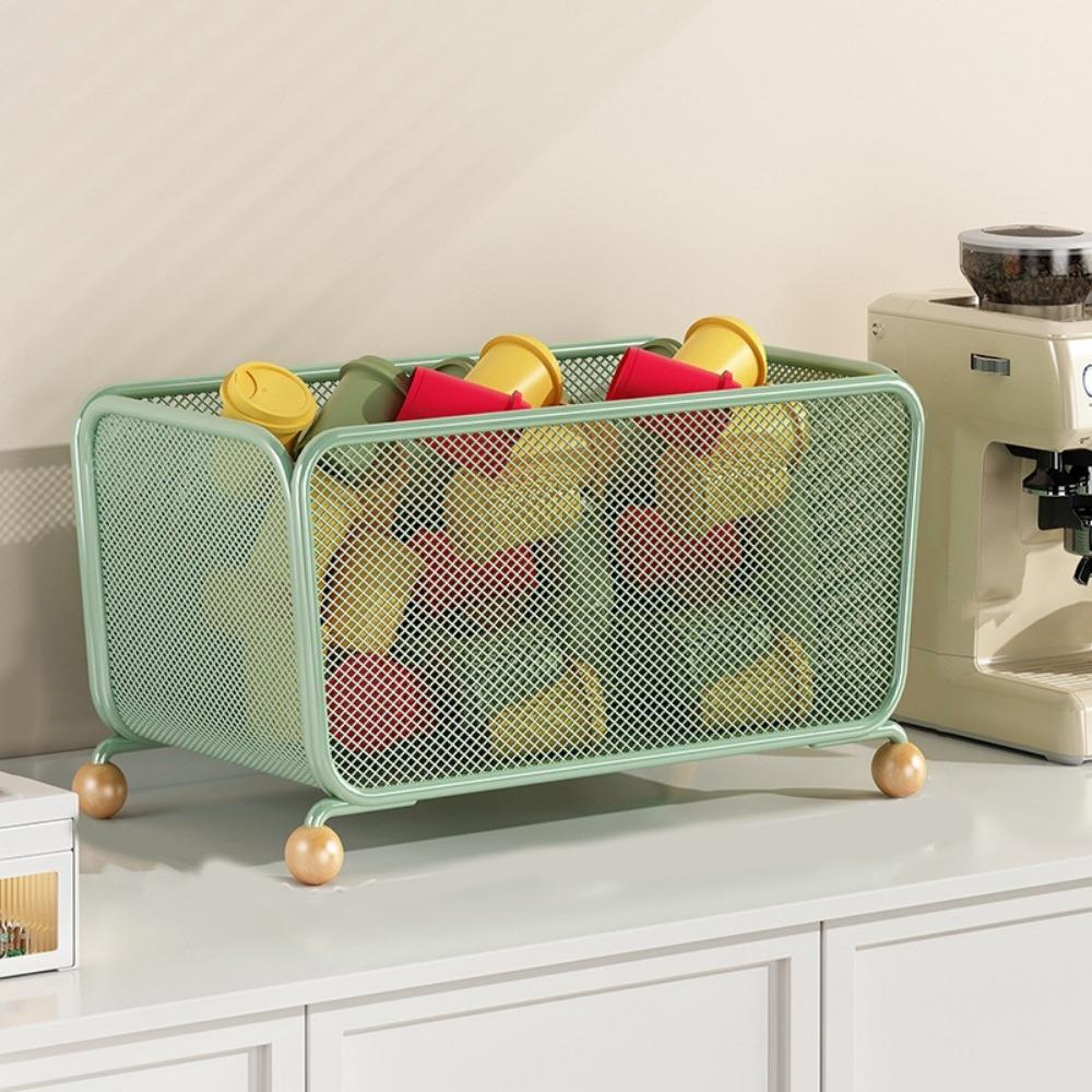 Large Capacity Capsule Coffee Storage Box Iron Onion Garlic Ginger Storage Box Bathroom S зелёный 990₽