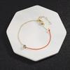 Korean Fashion 18K Rose Gold Zodiac Bracelet with Single Diamond & Red Rope Design for Women