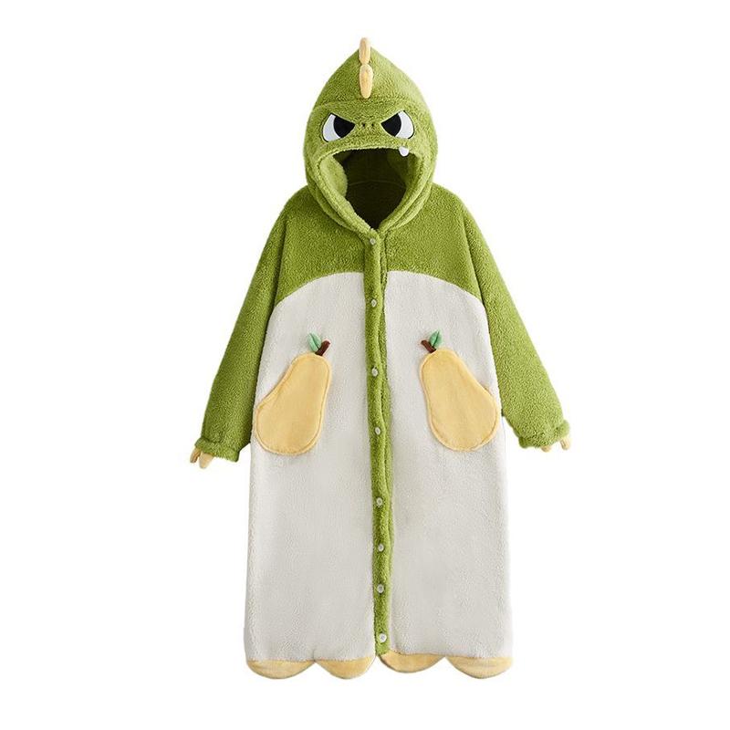 Îmbrăcăminte pentru femei Robă de desene animate Kawaii Pijamale cu pere pentru adulți Lenjerie de dormit din flanel Fete Iarna Petrecere Vacanță Homewear