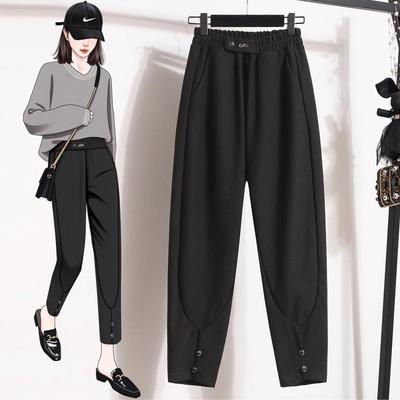 Spring Plus Size High Waist Thin Women's Pants Stretch Loose Harlan Casual All-match Trousers