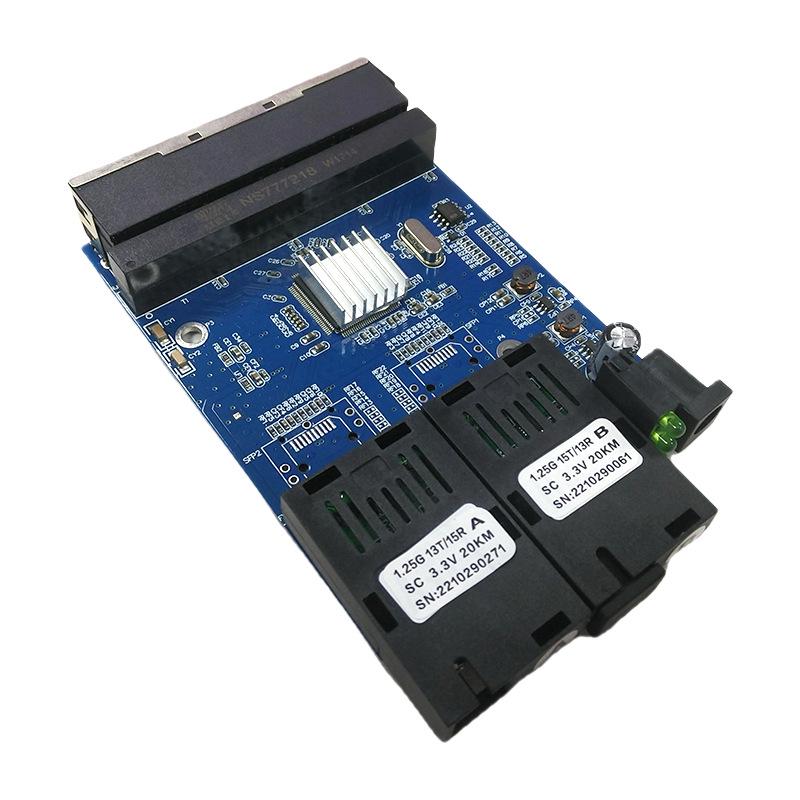 Gigabit 1000M2 Optical-Electrical Transceiver: Single Fiber Media Converter, PCB Board, 20KM Range