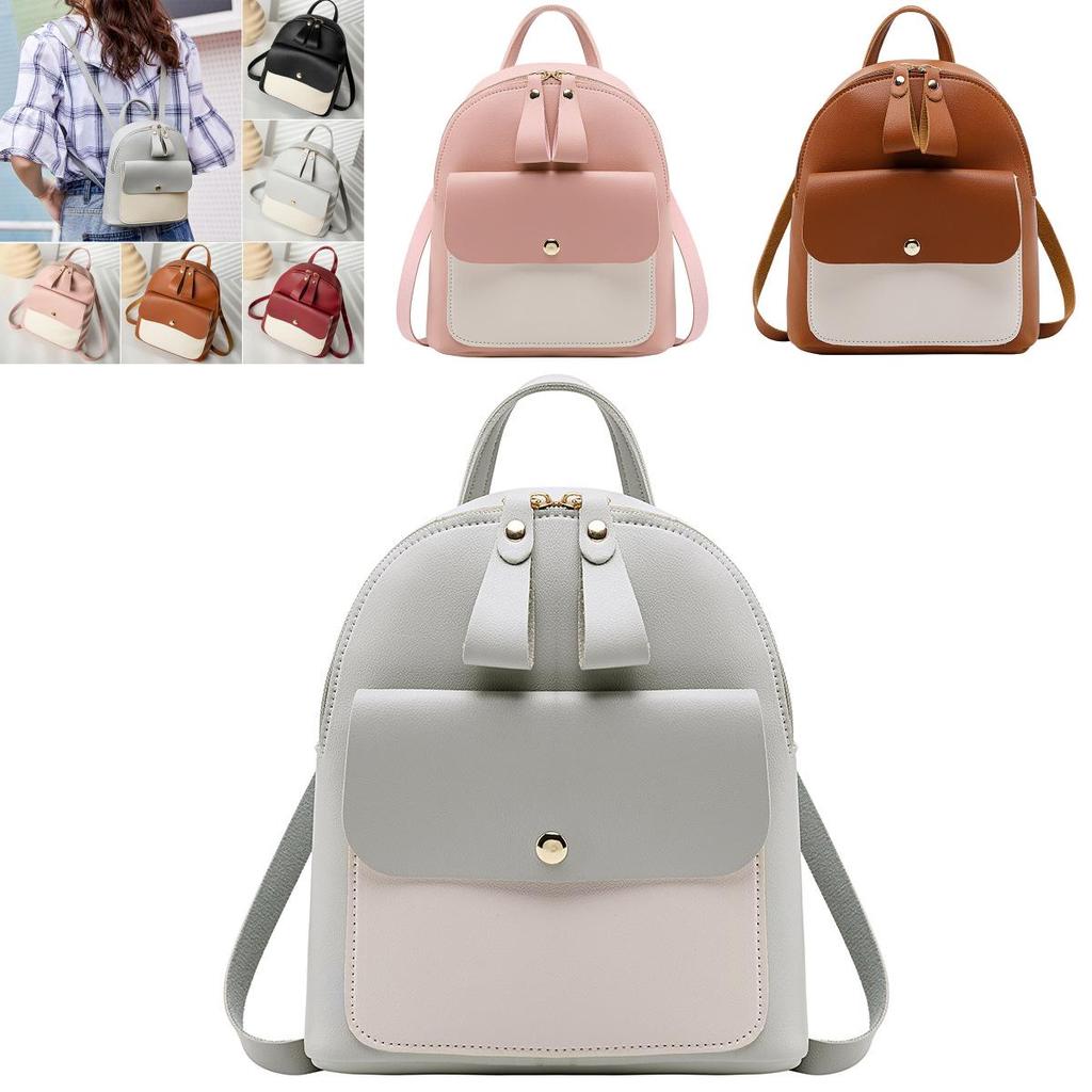 Stilvoller Mini-Rucksack für Frauen und Mädchen PU-Leder Schultasche mit verstellbaren Trägern