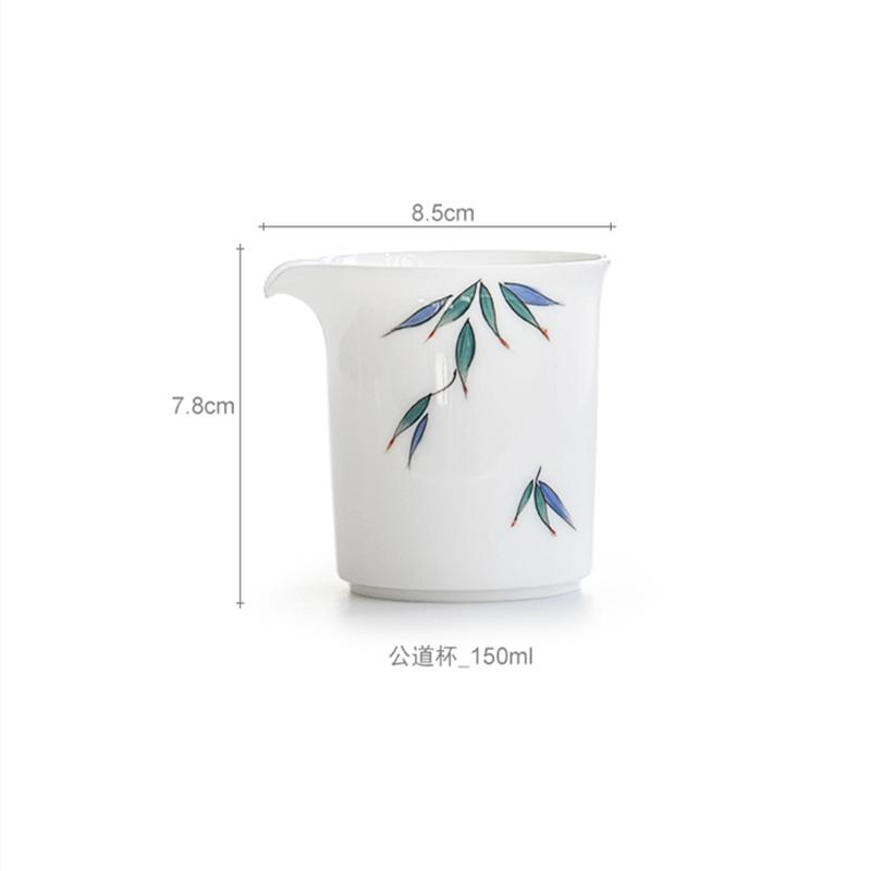 Китайская керамическая чашка для чая, ситечко, ручная работа, бамбуковый лист, белая фарфоровая чашка для чая, инструменты для разделения чая и воды, аксессуары для чайного набора