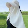 Wide Brim Mountaineering Hat Detachable Mask Women Sun Hat Simple Shawl Fisherman Hat  Outdoor
