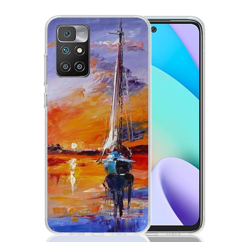 Sailing Boat Sunset Phone Case For Xiaomi Redmi 12C 13C 14C 12 13 10 10A 10C 9 9A 9C 9T 8 8A 7 7A 6 6A K70 K60 K40 K20 Pro 12C 1