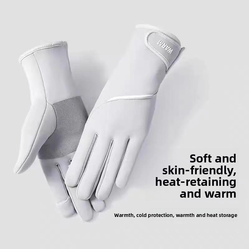 Womens Fleecelined Warm Gloves With Nonslip Surface And Touchscreen Compatibility светло-серый