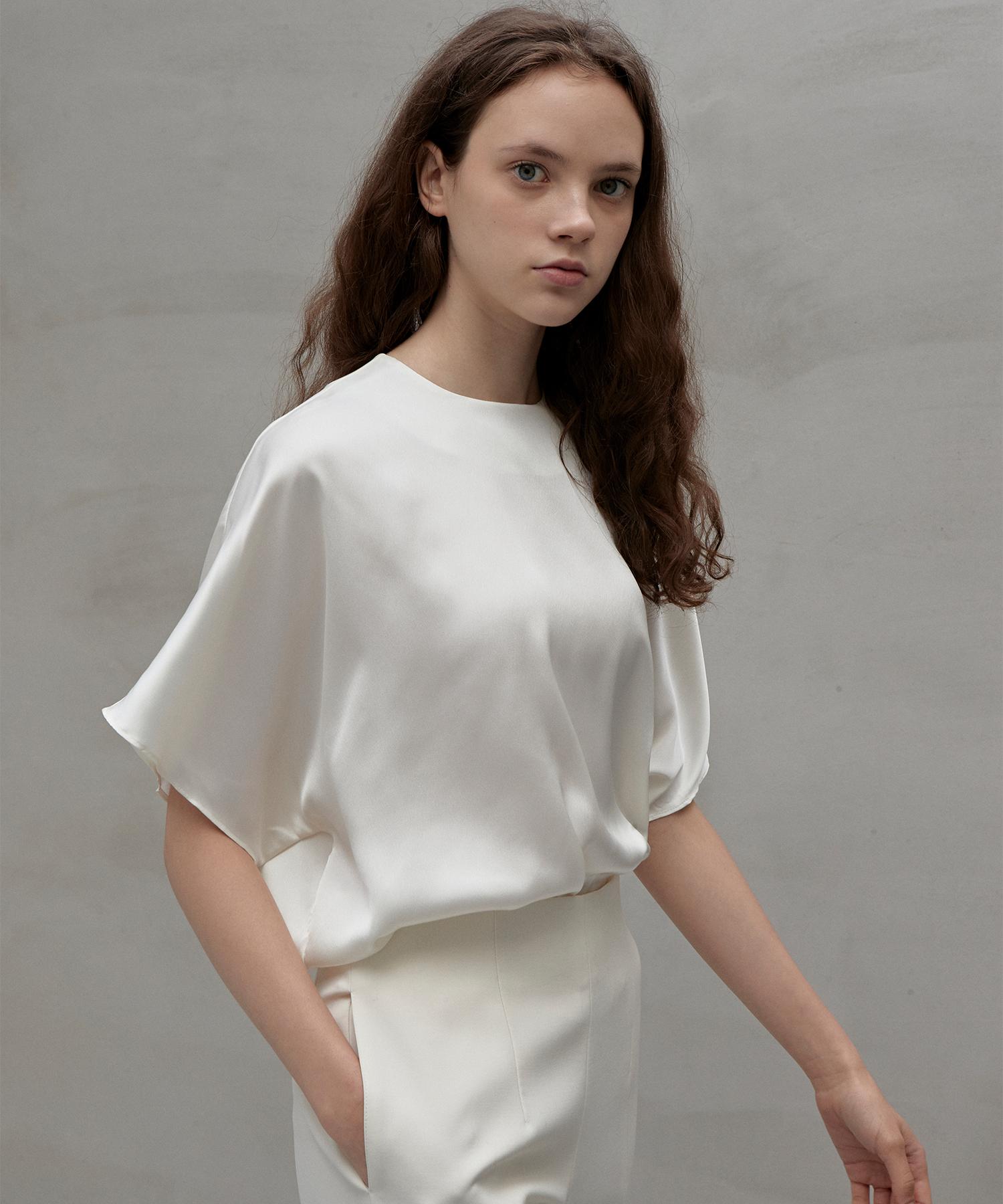 Ранг 5 [Кале] Свободная блузка [Кале] Свободная блузка White/White/F