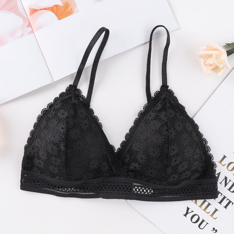 

Женский спортивный бюстгальтер с кружевной проволокой и красивой спинкой, удобный эластичный бюстгальтер с треугольной чашкой и мягкой подкладкой One Size