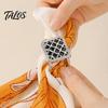 Scarf Ring Grid Square Ring, Rhinestone Silk Clip, Decorative Women Slide Elegant Wrap Holder for Neckerchiefs Shirts Shawls Accessory