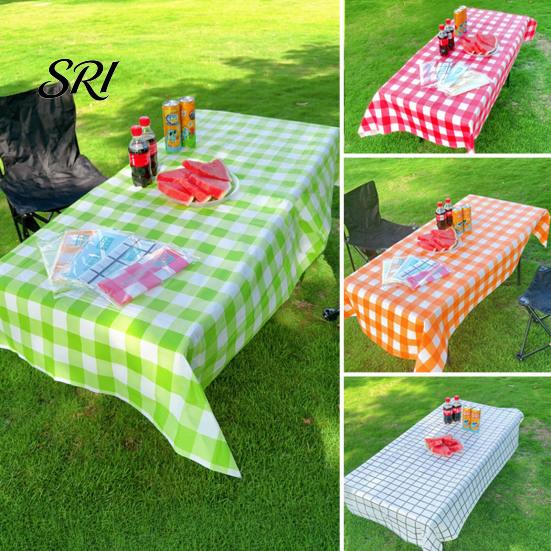 Disposable Picnic Tablecloth Plaid Waterproof Checkered Table Cover Thick Outdoor for Camping Barbecue Parties Party
