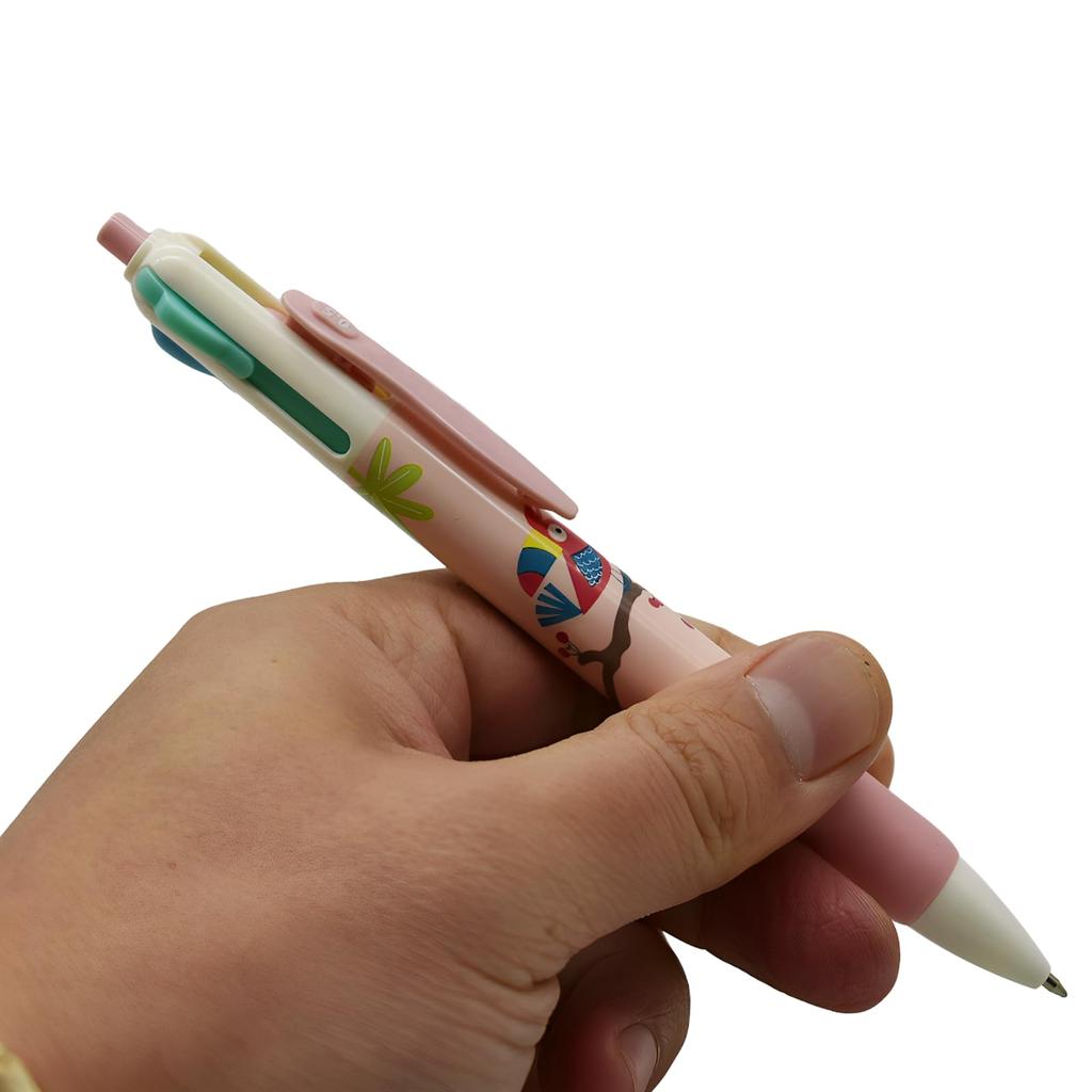 Lopenle Multicolor Ballpoint Large Business Ballpoint Cute Marking 4 Interchangeable Retractable Ballpoint Multifunctional Stationery Perfect for