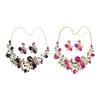 Fashionable Zinc Alloy Floral Jewelry Set with Rhinestones Comfort Fit Necklace And Earrings For Versatile Outfits
