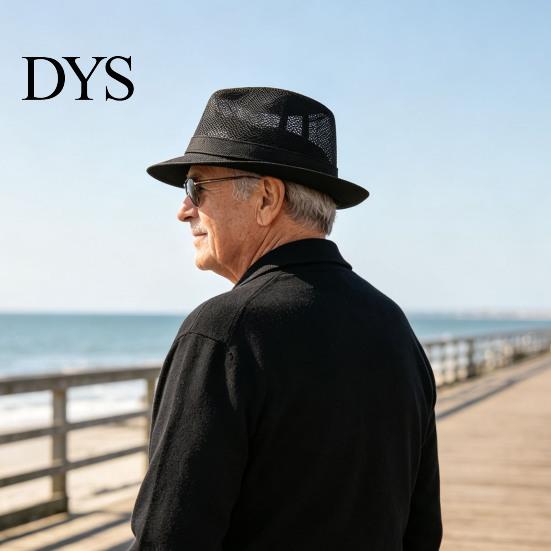 Cappello Estivo con Protezione UV da Uomo, Cappello da Sole Traspirante, Cappellino da Pesca a Rete con Ampia Visiera per Mezza Età, Casual, Paglia, Anziani, Leggero, Pieghevole, Esterno, Spiaggia