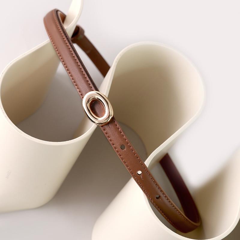 Leather Thin Belt Ladies Pin Buckle Decoration With Dress Suit Belt
