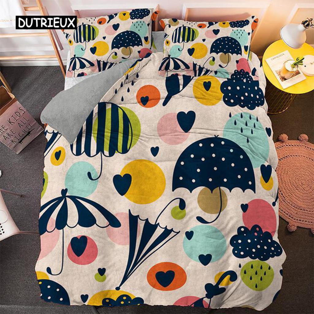 Cartoon Duvet Cover Set King Size Microfiber Cute Color Avatar Print Bedding Set for Kids Teens Soft Kawaii Style Quilt Cover