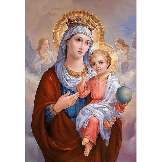 Sacred Heart of Jesus The Virgin Mary of Guadalupe Canvas Painting Poster Print Wall Art Picture for Living Room Office Decorate No Frame