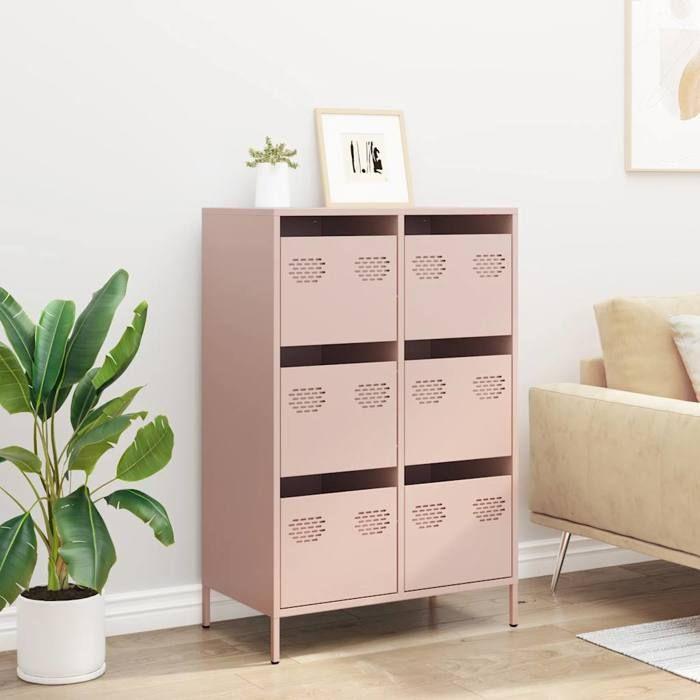 VidaXL Highboard Pink 68x39x101,5 Cm Steel 851221