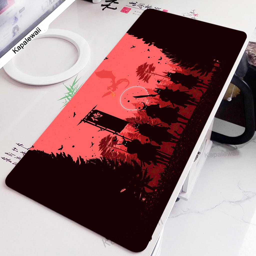 Gamer Mousepad Large Samurai Gaming Mouse Pad Computer Keyboard Pads Locking Edge Mouse Mat XXXL Gaming Mats Xmm Desk Mat