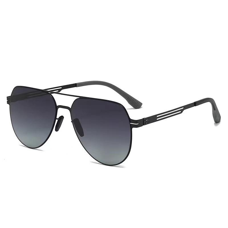 

Мужские поляризационные солнцезащитные очки-авиаторы: Большая оправа, двойной мост для летних путешествий