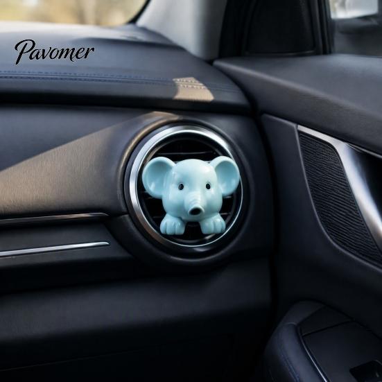 Car Air Outlet Perfume Cute Pet Vent Clip, Elephant/Dog/Lamb/Hippo/Penguin Dashboard Resin Decoration Trim Freshener Diffuser for Auto Interior