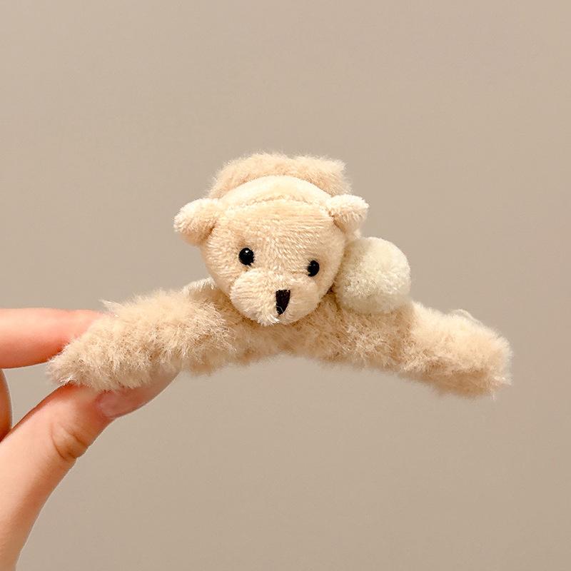 Fashion Elegant Plush Grab Clip Women's Large Hair High-end Sense Clip Hairpin Autumn and Winter Back Head Shark Clip Hairpin Headwear