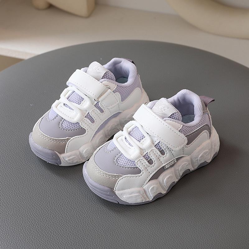 Boys' Non-Slip Soft Bottom Sports Shoes for Toddlers, 1-5 Years, Breathable Mesh, Spring/Autumn Trendy Toddler Shoes.