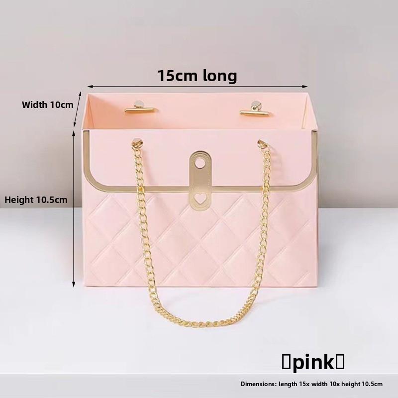 1-10PCSHandbag Valentine's Day Flower Packaging Bag Rectangular Gift Bag Creative Bouquet Sachet Boxes for Wedding GiftPackaging